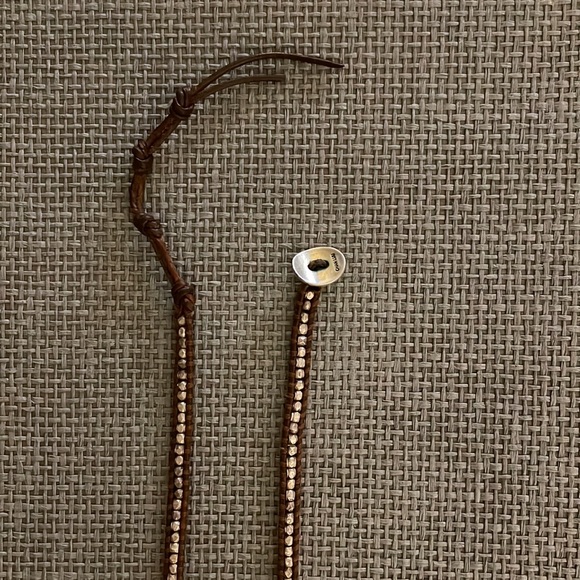 Chan Lui sterling silver wrap bracelet brown genuine leather, adjustable closure - Picture 5 of 5